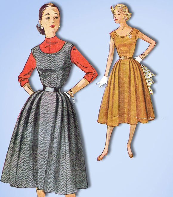 1950s Vintage Simplicity Sewing Pattern 4422 Uncut Misses Jumper Dress Sz 12 30B -Vintage4me2