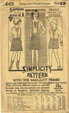 Simplicity 443: 1930s Uncut Girls Skirt & Blouse Size 10 Vintage Sewing Pattern