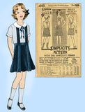 Simplicity 443: 1930s Uncut Girls Skirt & Blouse Size 10 Vintage Sewing Pattern