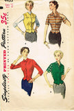 1950s Misses Simplicity Sewing Pattern 4433 Misses Weskit Vest & Jacket Sz 12 30B
