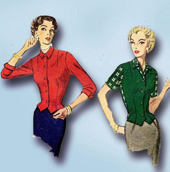 1950s Misses Simplicity Sewing Pattern 4433 Misses Weskit Vest & Jacket Sz 12 30B