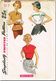 1950s Original Vintage Simplicity Pattern 4434 Uncut Misses Easy Blouse Sz 34 B