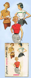 1950s Original Vintage Simplicity Pattern 4434 Uncut Misses Easy Blouse Sz 30 B