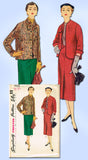 1950s Vintage Simplicity Sewing Pattern 4435 Uncut Misses Half Size Suit Sz 35 B