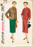 1950s Vintage Simplicity Sewing Pattern 4435 Uncut Misses Half Size Suit Sz 35 B