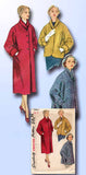 1950s Original Vintage Simplicity Pattern 4437 Uncut Misses Swagger Coat Sz 30 B