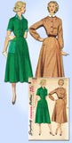 1950s Vintage Simplicity Sewing Pattern 4438 FF Misses Shirtwaist Dress Size 18