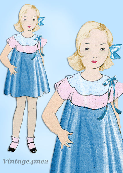 Simplicity 444: 1930s Uncut Baby Girls Bloomer Dress Sz 2 Vintage Sewing Pattern - Vintage4me2