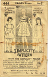 Simplicity 444: 1930s Uncut Baby Girls Bloomer Dress Sz 2 Vintage Sewing Pattern - Vintage4me2
