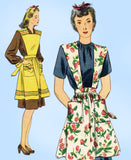 1940s Vintage Simplicity Sewing Pattern 4440 WWII Misses Easy Apron Sz 36 to 38 B