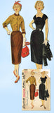 1950s Vintage Simplicity Sewing Pattern 4445 Misses Dress & Jacket Size 12 30 B