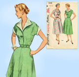 1950s Misses Simplicity Sewing Pattern 4448 Lovely Misses Day Dress Size 32 Bust