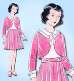 1930s Vintage Simplicity Sewing Pattern 445 Uncut Toddler Girls Bolero Suit Sz 6 - Vintage4me2