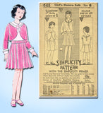 1930s Vintage Simplicity Sewing Pattern 445 Uncut Toddler Girls Bolero Suit Sz 6 - Vintage4me2