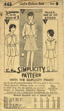 1920s Vintage Simplicity Sewing Pattern 445 Uncut Little Girls Flapper Dress Sz8 - Vintage4me2