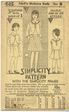 1930s Vintage Simplicity Sewing Pattern 445 Uncut Toddler Girls Bolero Suit Sz 6 - Vintage4me2