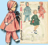 1950s Vintage Simplicity Sewing Pattern 4454 Toddler Girls Flared Coat & Hat Sz4