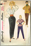 1950s Vintage Simplicity Sewing Pattern 4464 Uncut Misses Blouse and Pants Sz 12