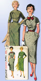 1950s Vintage Simplicity Sewing Pattern 4465 Uncut Misses Day Dress Size 16 34B