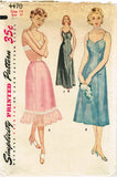 1950s Original Vintage Simplicity Pattern 4470 Uncut Misses Slip Set Size 32 Bust