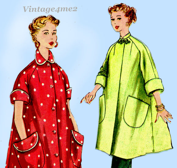 1950s Vintage Simplicity Sewing Pattern 4471 Uncut Misses Duster Robe Sz 34 Bust