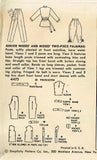 1950s Vintage Simplicity Sewing Pattern 4473 Uncut Misses 2 PC Pajamas Size 14