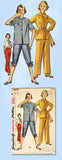 1950s Vintage Simplicity Sewing Pattern 4473 Uncut Misses 2 PC Pajamas Size 14