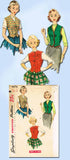 1950s Vintage Simplicity Sewing Pattern 4476 Uncut Easy Misses Weskit Vest Sz 14