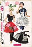1950s Vintage Simplicity Sewing Pattern 4478 Simple to Make Misses Apron Fits All