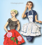 1950s Vintage Simplicity Sewing Pattern 4478 Simple to Make Misses Apron Fits All