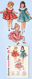 1950s Vintage Simplicity Sewing Pattern 4480 Toddler Girls Party Dress SIze 3
