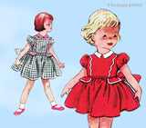 Simplicity 4481: 1950s Uncut Toddler Girls Dress Vintage Sewing Pattern