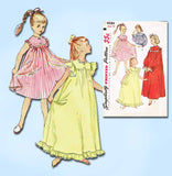 1950s Vintage Simplicity Sewing Pattern 4484 Little Girls Nightgown Size 10