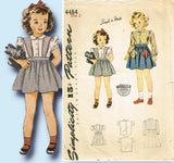 1940s Vintage Simplicity Sewing Pattern 4484 WWII Baby Girls Skirt and Blouse S2