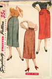 1950s Vintage Simplicity Sewing Pattern 4491 Uncut Misses Easy Skirt Size 24 W