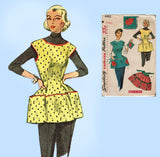 1950s Vintage Simplicity Sewing Pattern 4492 Simple Misses Cobbler Apron Sz MED