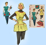 1950s Vintage Simplicity Sewing Pattern 4492 Simple Misses Cobbler Apron Sz MED