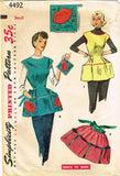 1950s Vintage Simplicity Sewing Pattern 4492 Easy Misses Cobbler Apron