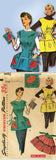 1950s Vintage Simplicity Sewing Pattern 4492 Easy FF Misses Cobbler Apron Sz Lrg