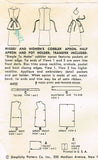 1950s Vintage Simplicity Sewing Pattern 4492 Easy FF Misses Cobbler Apron Sz Lrg