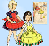 Simplicity 4501: 1950s Toddler Girls Puppy Face Apron Sz6 Vintage Sewing Pattern