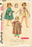 1950s Vintage Simplicity Sewing Pattern 4503 Baby Girls Beach Coat or Robe Sz 1 - Vintage4me2