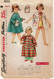 1950s Vintage Simplicity Sewing Pattern 4503 Easy Toddler Girls Beach Robe Sz 4