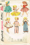 1950s Vintage Simplicity Sewing Pattern 4509 Saucy Walker 22 In Doll Clothes