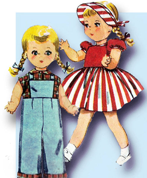 1950s Vintage Simplicity Sewing Pattern 4509 Saucy Walker 22 In Doll Clothes