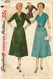 1950s Vintage Simplicity Sewing Pattern 4517 Uncut Misses Peplum Dress Size 34 B