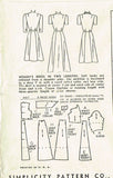1940s Vintage Simplicity Sewing Pattern 4517 Plus Size Cocktail Dress Sz 44 B