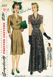 1940s Vintage Simplicity Sewing Pattern 4517 Plus Size Cocktail Dress Sz 44 B