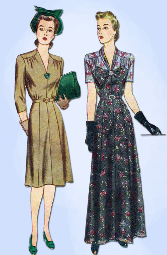 1940s Vintage Simplicity Sewing Pattern 4517 Plus Size Cocktail Dress Sz 44 B