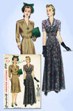 1940s Vintage Simplicity Sewing Pattern 4517 Plus Size Cocktail Dress Sz 44 B
